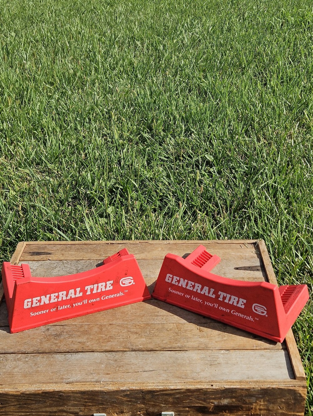 General Tire Store Display Stand Plastic Advertisement Sign 2-pc Rack